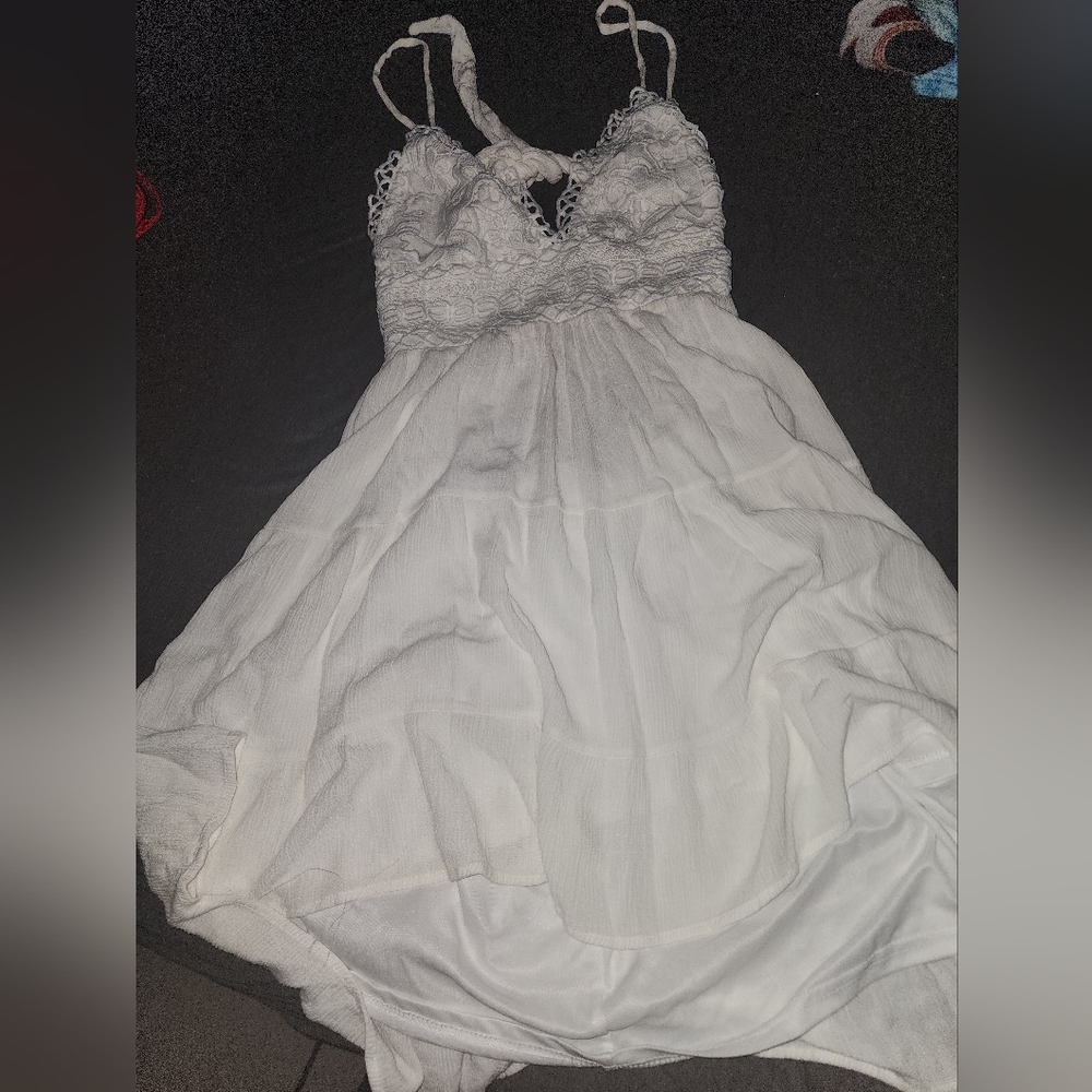 Windsor white flowy knit mini dress